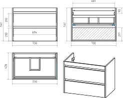 Brevita Мебель для ванной Balaton 75 L белая – фотография-9